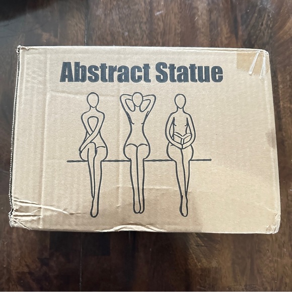 Gold Thinker Statue Décor Book Shelf Abstract Statue Ornament Office Déc… - Picture 2 of 10